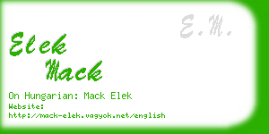 elek mack business card